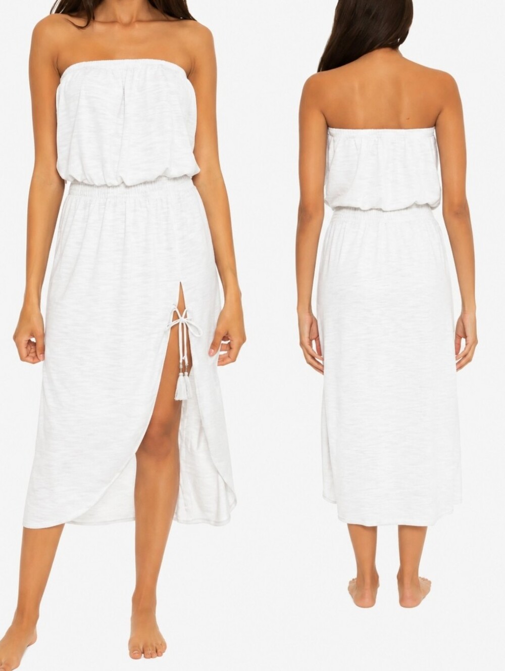 New No Tag BECCA by Rebecca Virtue Strapless White Beach Cover-Up Dress - Picture 3 of 7